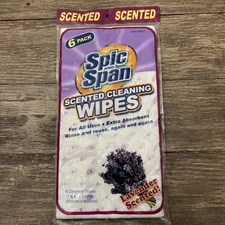 NEW Spic And Span Cleaning Wipes Lavender Scented 6 Pack Reusable for Home 2010