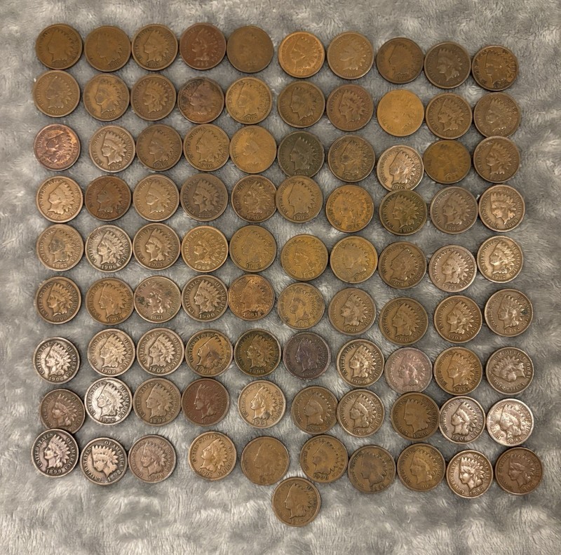 91 INDIAN HEAD CENTS. Nice Collection Of 1c Penny Coins!