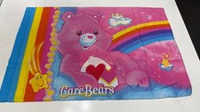 Care Bears Pillowcase Rainbows Sun 2005 Vintage Double-sided Clean Not Faded