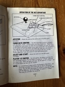 Vintage Nintendo NES-026 Advantage Video Game Joystick Controller & Instructions