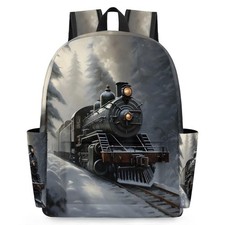 Vintage Train Kids Backpack for Boys Girls Locomotive Transport Preschool Tod...