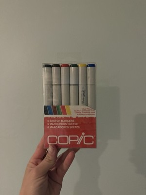 Copic Alcohol Sketch Marker Set - Bold Primaries, 6 Count