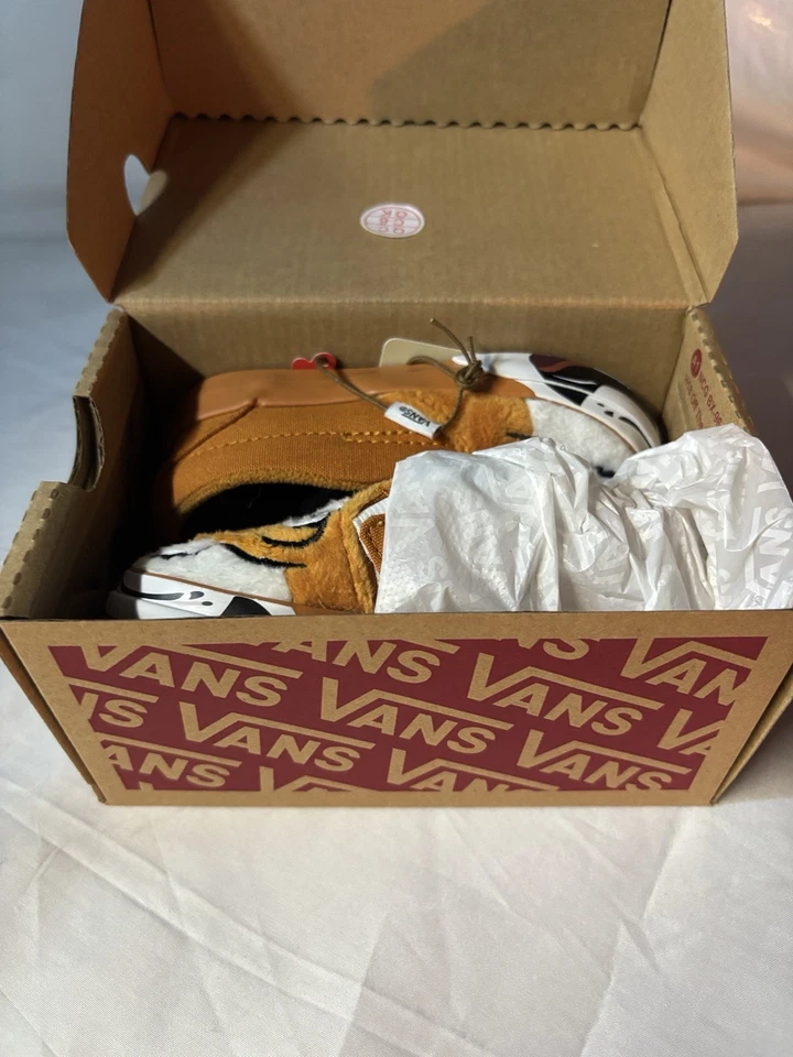 Vans x Project CAT Slip-On V Wild Tiger Faux Fur Shoes New W/Box Toddler 6 - Image 4 of 4