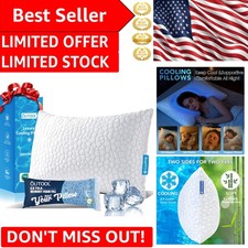 Double-Sided Cooling Pillow with Shredded Memory Foam - Machine Washable