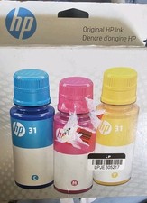 Genuine HP 31 3-Pack Cyan, Magenta, Yellow Ink Bottles 9C228AN EXP 05/26