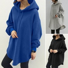 Long Sleeve Pocket Hooded Drawstring Loose Sweatshirt