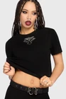 Killstar Gaia Adorned Embroidered T Shirt Womens Short Sleeve Goth Alternative