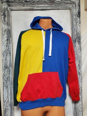 Black Jack 1999 90s Hoodie Sz XL  Pullover Sweatshirt Shirt rainbow Color Block