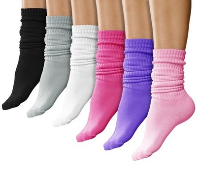 Winterlace 6 Pairs Slouch Socks for Women, Heavy Extra One Size, Assorted #3 