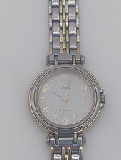 Timex Gold And Silver Tone White Face Women's Watch NEW BATTERY