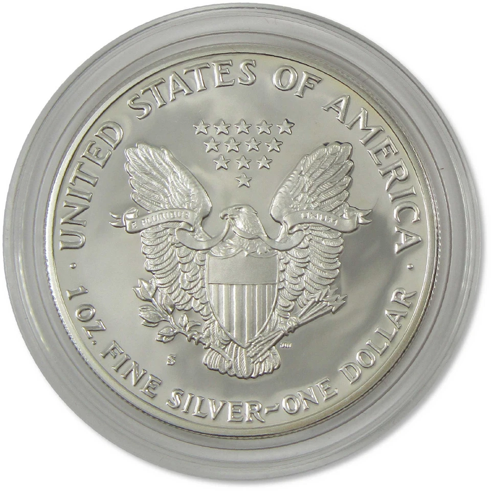 1986 S American Silver Eagle Choice Proof Bullion $1 Coin OGP COA - Image 3 of 3