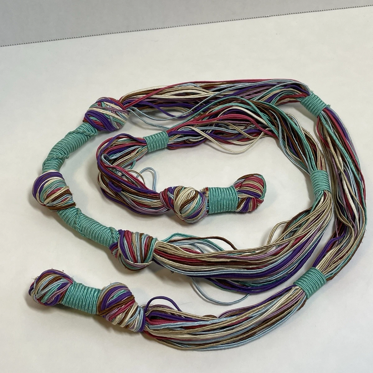 Belt- VTG Susan Maddox 80s Vibrant Rope and Fabric Belt Fabric Everyday Vintage Belts for sale | eBay main image 3