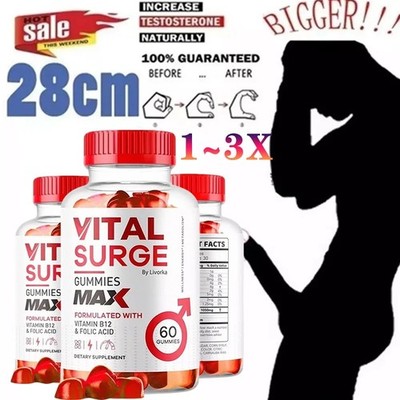 1~3X Vital Surge Male Gummies Maximale Stärke Advanced Formula 60 Stück DE