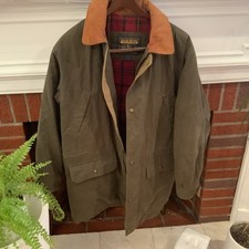 VTG WOOLRICH John Rich  Bros. Chore Barn Coat Jacket Flannel Lined Men Sz L
