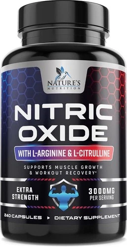Nitric Oxide Booster 3000mg L-Arginine 3X Extra Strength Capsules