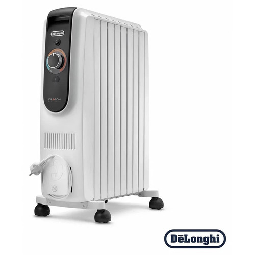 De'Longhi Dragon TRD50820T Oil Filled Radiator White 2000W FREE DELIVERY