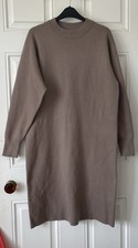 Uniqlo Taupe Long Sleeve Knitted Jumper Dress (S)