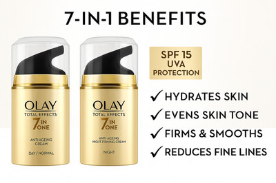 Olay Total Effects 7in1 Anti-Ageing Face Moisturizer 50g Vitamin B3 E Combo Pack