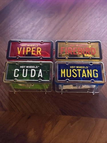 Vintage Hot Wheels 1996 License Plate Series Cuda Firebird Mustang Viper Set of4