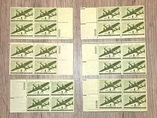 US Mint Plate Block,  Scott # C26, 8c Air Mail, Twin Motor Transport