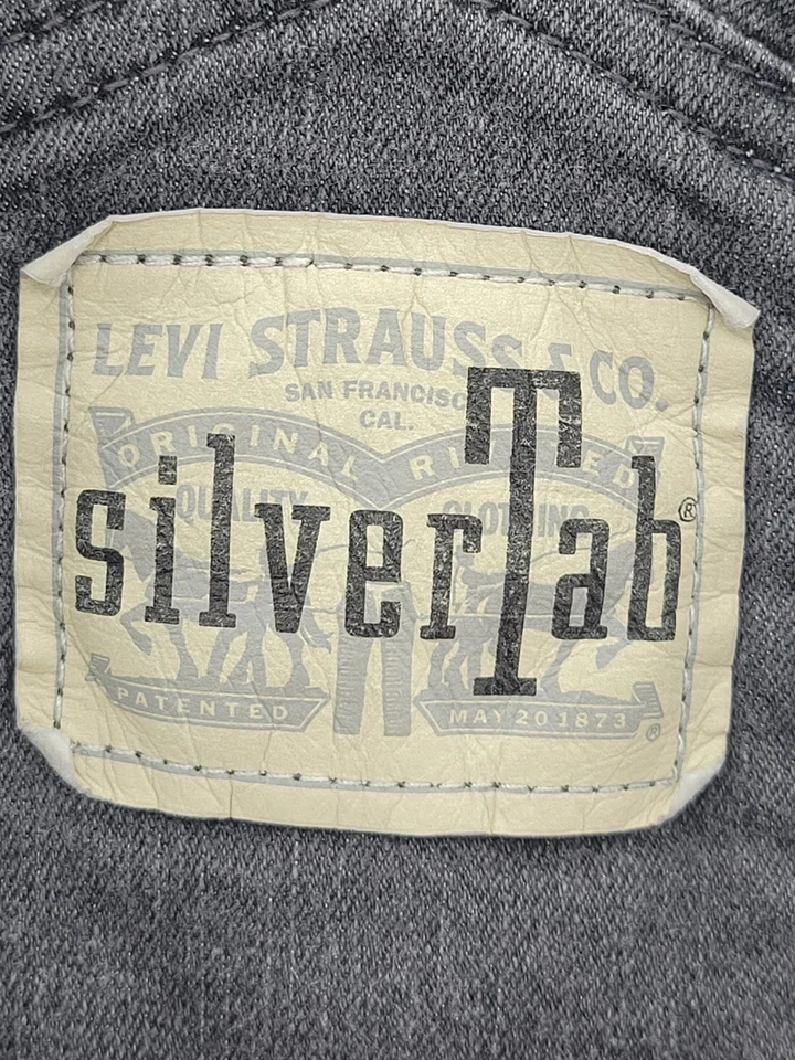 Mono de mezclilla SilverTab para mujer 14 negro descolorido lavado bolsillos occidentales Foto 3 de 4