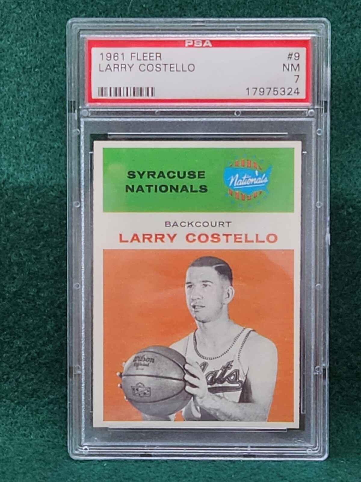1961 Fleer #9 Larry Costello * Graded PSA 7 NM Vintage Basketball