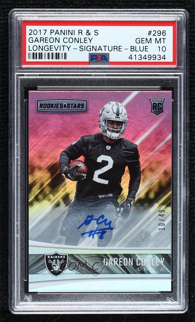 Gareon Conley Panini Rookies & Stars #296 Longevity Signature-Blue