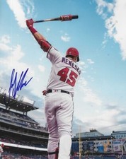 Autographed JOEY MENESES 8X10 Washington Nationals photo with COA