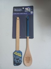 Marvel Black Panther Wooden Silicone Spatula Spoon Set Brand New