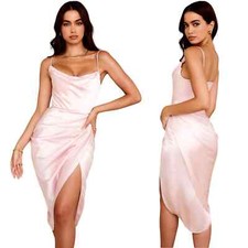 House of CB London Reva Satin Balcony Corset Dress in Blush Pink US Size XS
