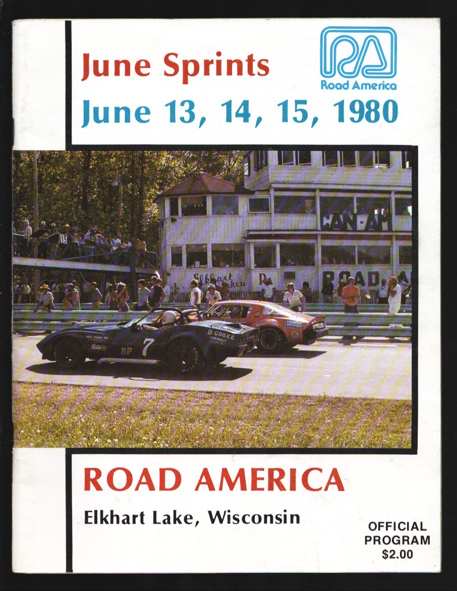 Road America June Sprints Sports Car Race Program-SCCA 6/13/1980-Paul ...