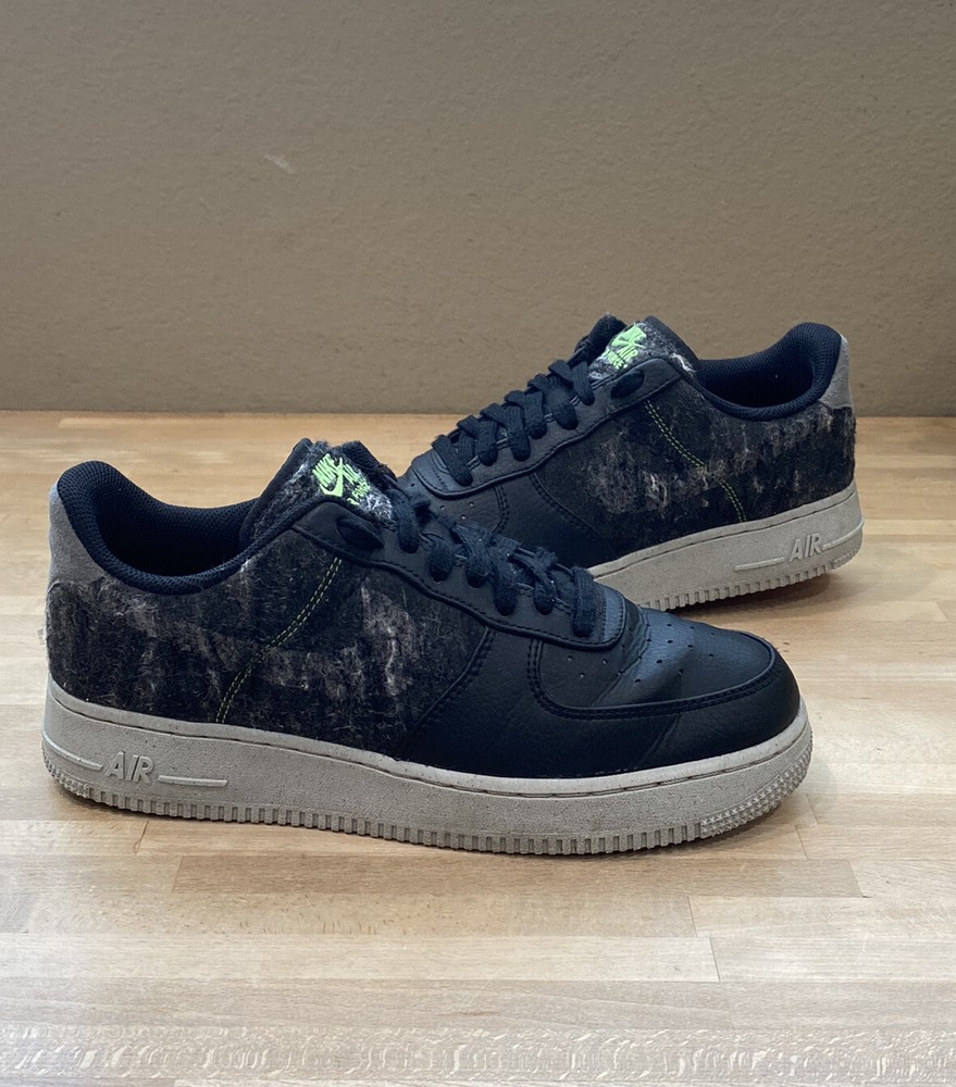 Nike Air Force 1 `07 LV8 Sz 8 Black Clear-Electric Green CV1698-001 Men's
