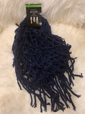 Mixit Infinity Scarf Navy Sparkly Shiny Silver Multi Ways Knit Cold Weather $32