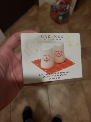 Gartner Studios Merry & Bright Salt & Pepper Shakers 2CT/2 UDS never used