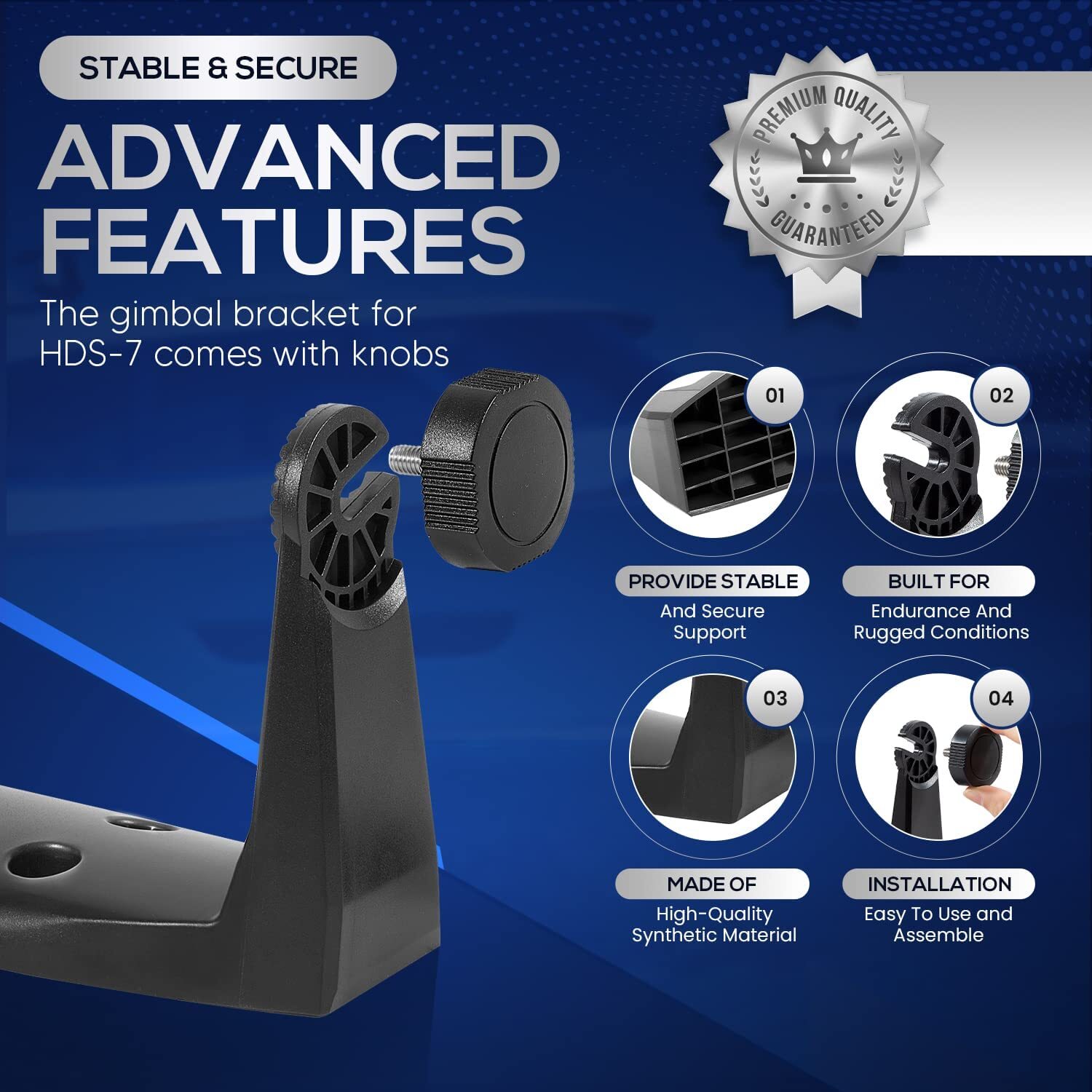 Gimbal Bracket Mount For Lowrance HDS-7 Gen3/Gen2 Touch, HOOK/HOOK2, Elite 7