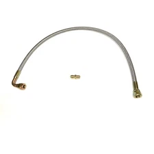 24” Turbo Oil Feed Inlet Line Kit For T3/T4 Toyota/Nissan Stainless Braided Line