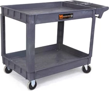 500 lbs. Capacity 46x25.5 in. Wide Service Utility Cart 2 Shelves Lightweight