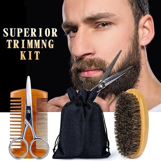 Kit de barbe, Kit Barbe Homme Complet, kit de croissance de barbe avec rouleau à - Photo 4/4