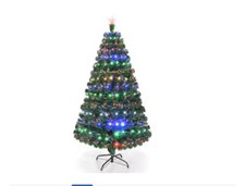 6FT Pre-Lit LED Artificial Christmas Tree Fiber Optic Xmas Holiday Season