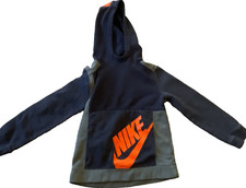 Boys Nike Logo Hooded Sweatshirt Sz Small, Blue, Orange