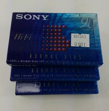 SONY 90 MIN HIFI TYPE I Normal Bias CASSETTE TAPES NEW SEALED lot of 3
