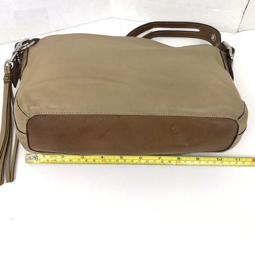 Bolso Cartera COACH De Colección Hombro Cuero Marrón Tostado Legado Hobo Borla Cremallera 1417 - Imagen 13 de 17
