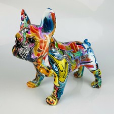 Statuina ornamento bulldog francese urbano street art graffiti multicolore francese