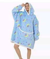 Wearable Blanket Hoodie Long Sherpa Fleece Blanket Sweatshirt Winter Warm Pocket