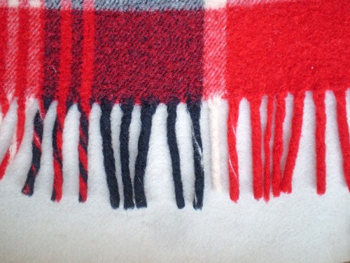 NEW MT Linea Emmeti ITALY Red Tartan Plaid WOOL Throw BLANKET - Picture 7 of 9
