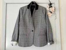 178 Banana Republic CLASSIC FIT Womens sz 10 Gray check blazer jacket