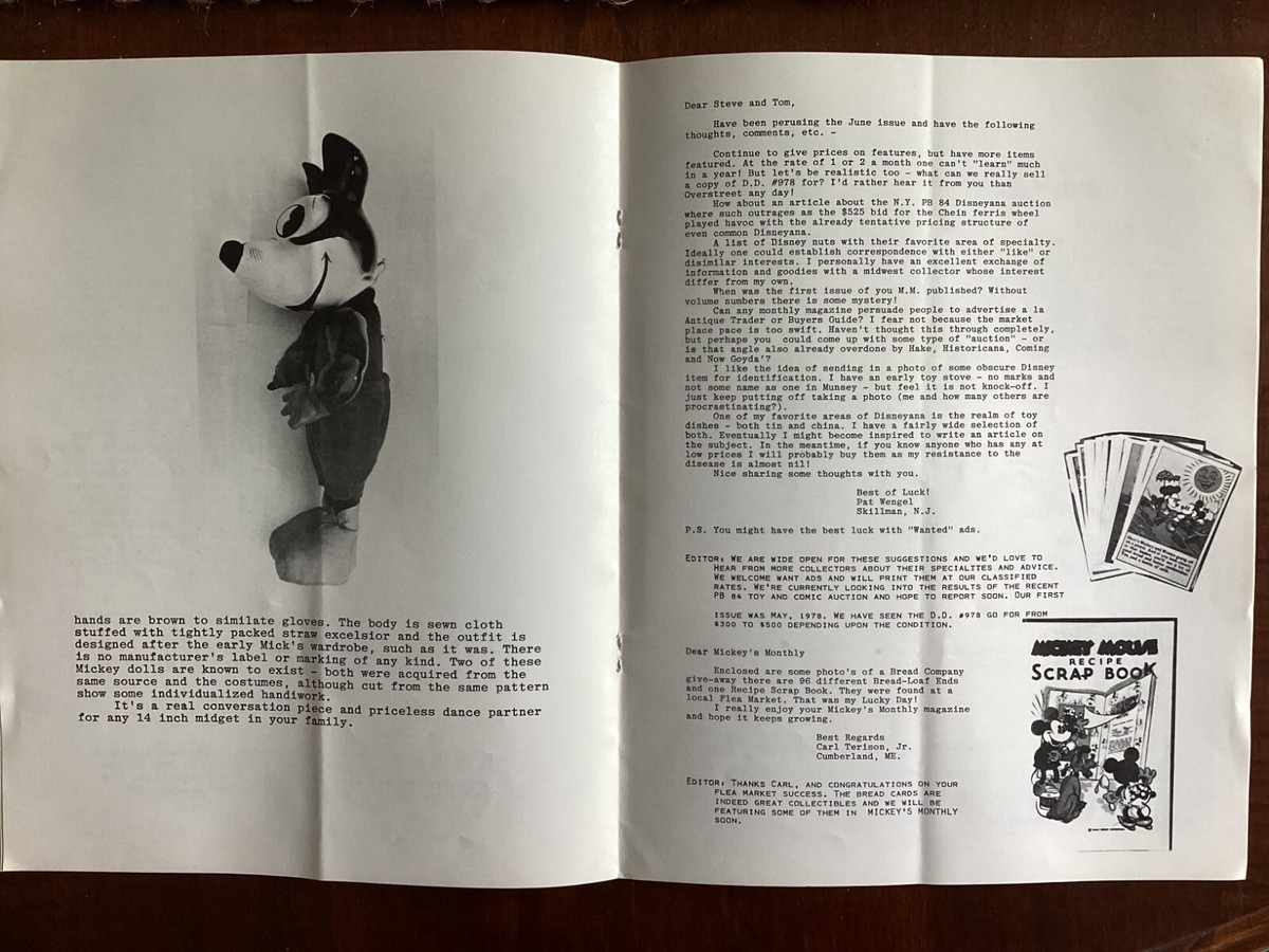 MICKEY'S MONTHLY - August 1978 - UNAUTHORIZED MICKEY MOUSE FANZINE