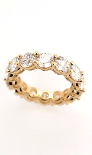 4CT Diamond Band Eternity 14K Yellow Gold Lab Created Certified Size 6' - Picture 2 of 6
