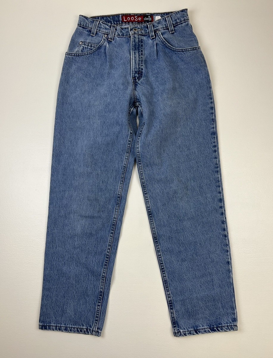 Vtg Levis SilverTab Jeans Pleated Loose Mens Actual 28