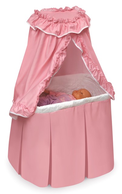 dolls rocking crib with canopy